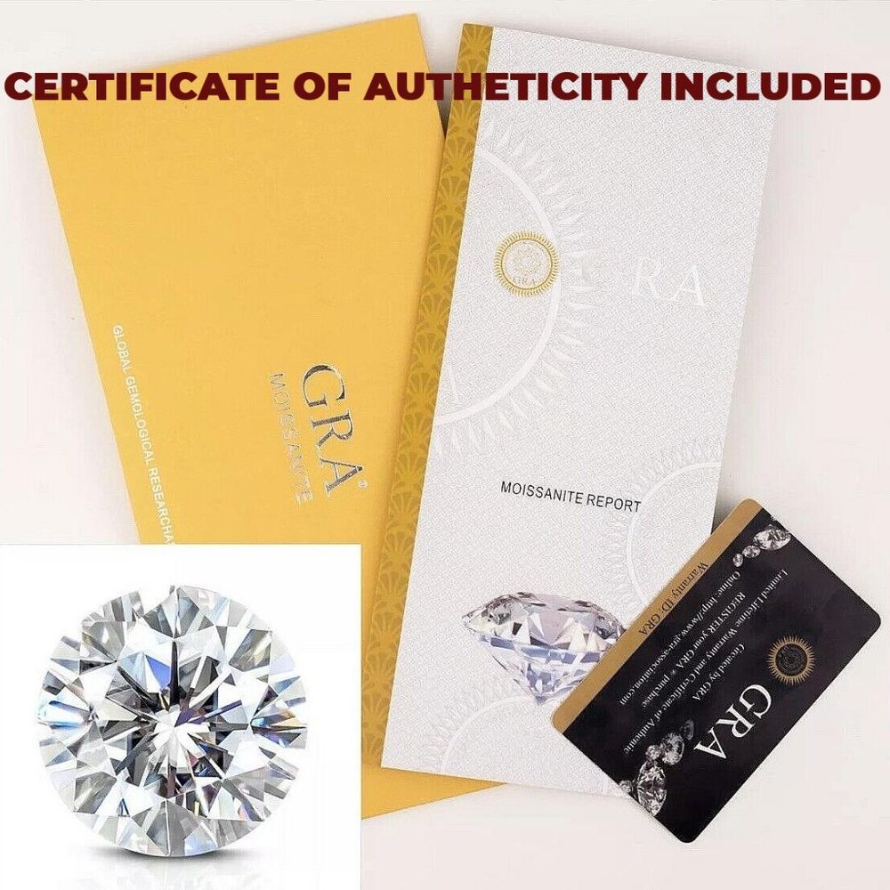 Certified 3ct. t.w. Moissanite Diamond Engagement Ring NEW - Picture 8 of 10
