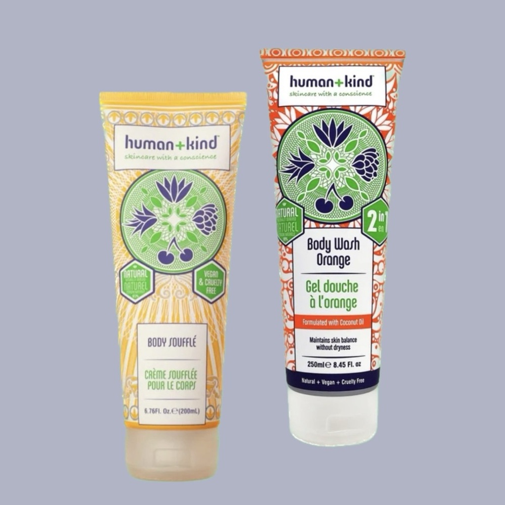HUMAN+KIND BODY SOUFFLÉ (6.76 oz) & BODY WASH ORANGE (8.45 oz) SET. New