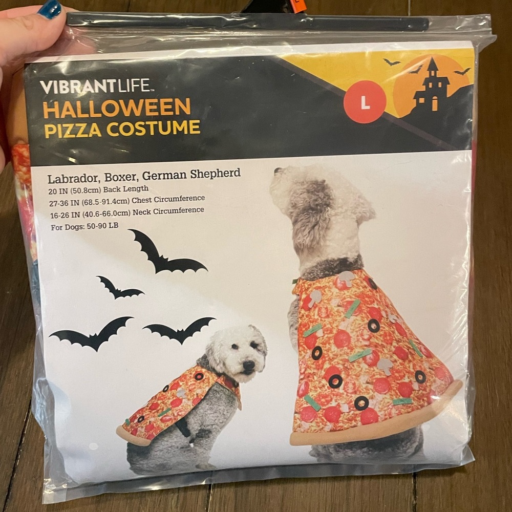 Vibrant Life Pizza Pet Halloween Costume NWT