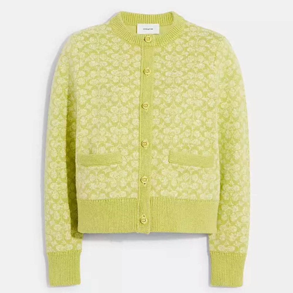 New💛💚Coach Signature Cardigan