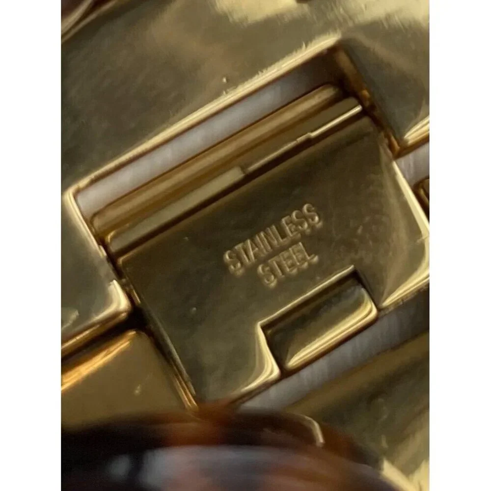 MICHAEL KORS LADIES MK4222 RUNWAY YELLOW GOLD STEEL CHAIN BRACELET WATCH-WORKS! - Picture 10 of 10