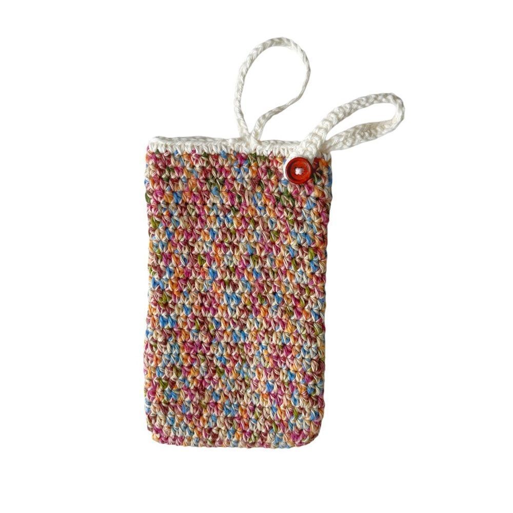 Hand Crafted Crochet iPhone Cover Multi Color Button Size iPhone 13 Pro - Picture 14 of 15