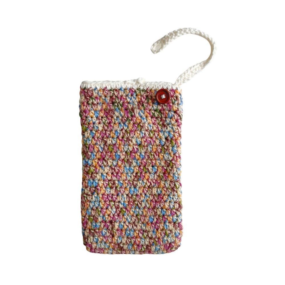 Hand Crafted Crochet iPhone Cover Multi Color Button Size iPhone 13 Pro - Picture 13 of 15