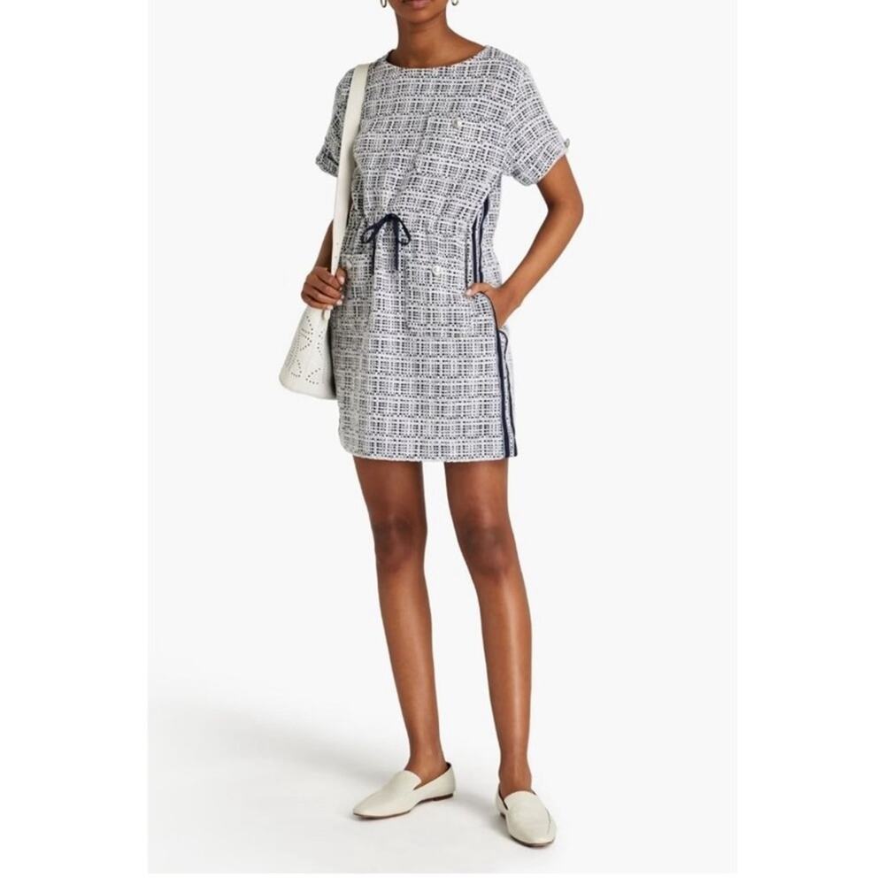 Maje Retrola Tweed Dress Navy 36 S NWOT