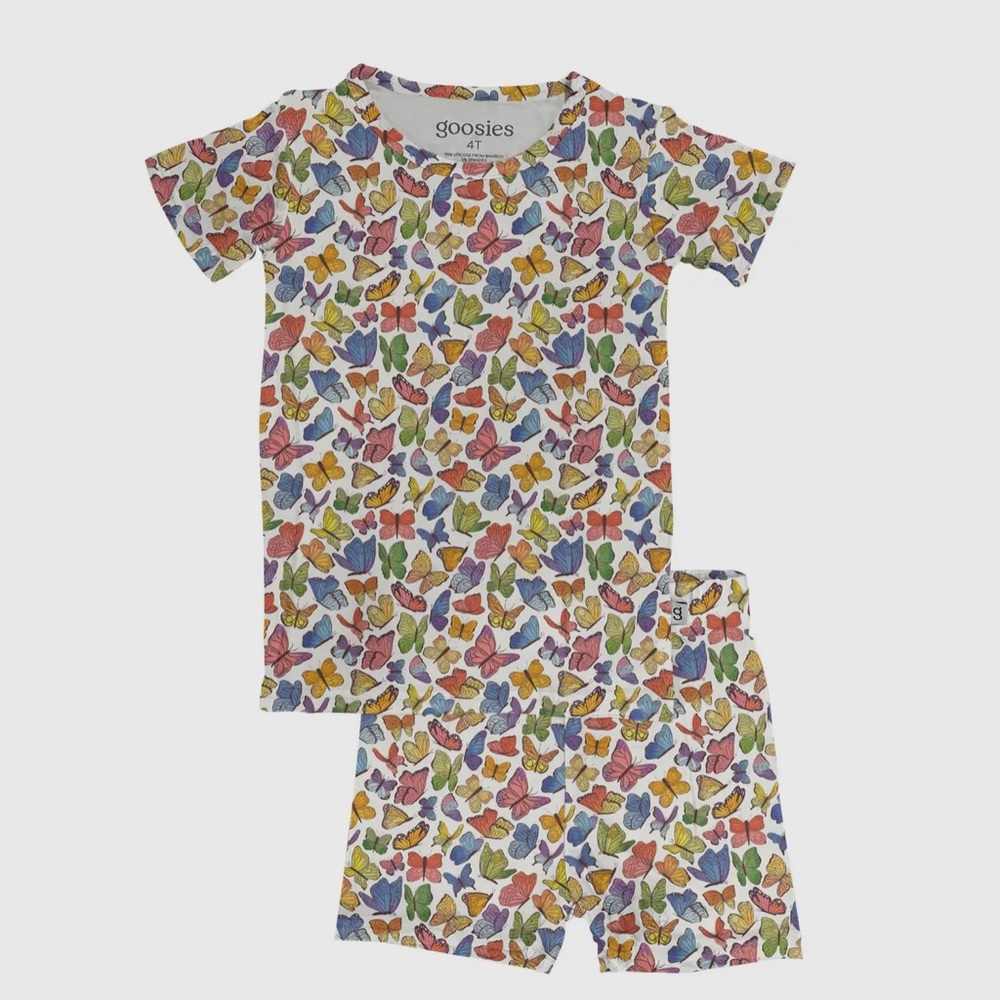 Bamboo Fiber Butterflies Shirt & Shorts Two Piece Pajamas