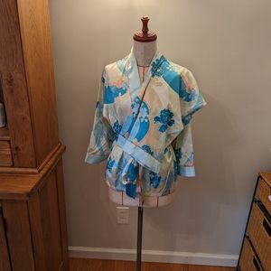NWOT Oscar De La Renta Pink Label Asian Kimono Style Robe & Pants Set  P…