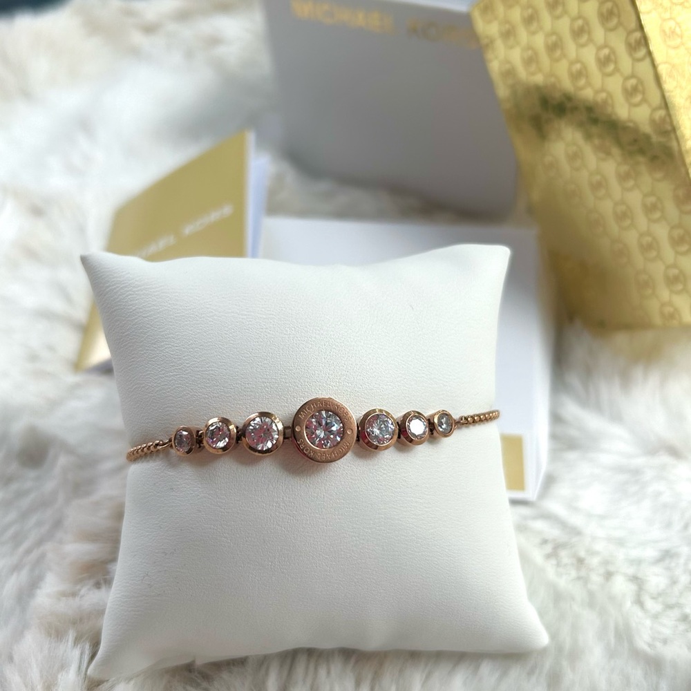 NWT authentic MK rose gold tone brilliance bracelet - Picture 2 of 8