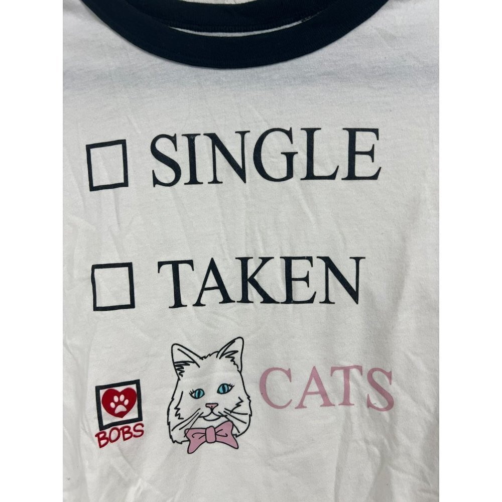Bobs from Skechers 2XL Single Taken Cats Cat Lady Ringer SS Tee - Picture 3 of 8