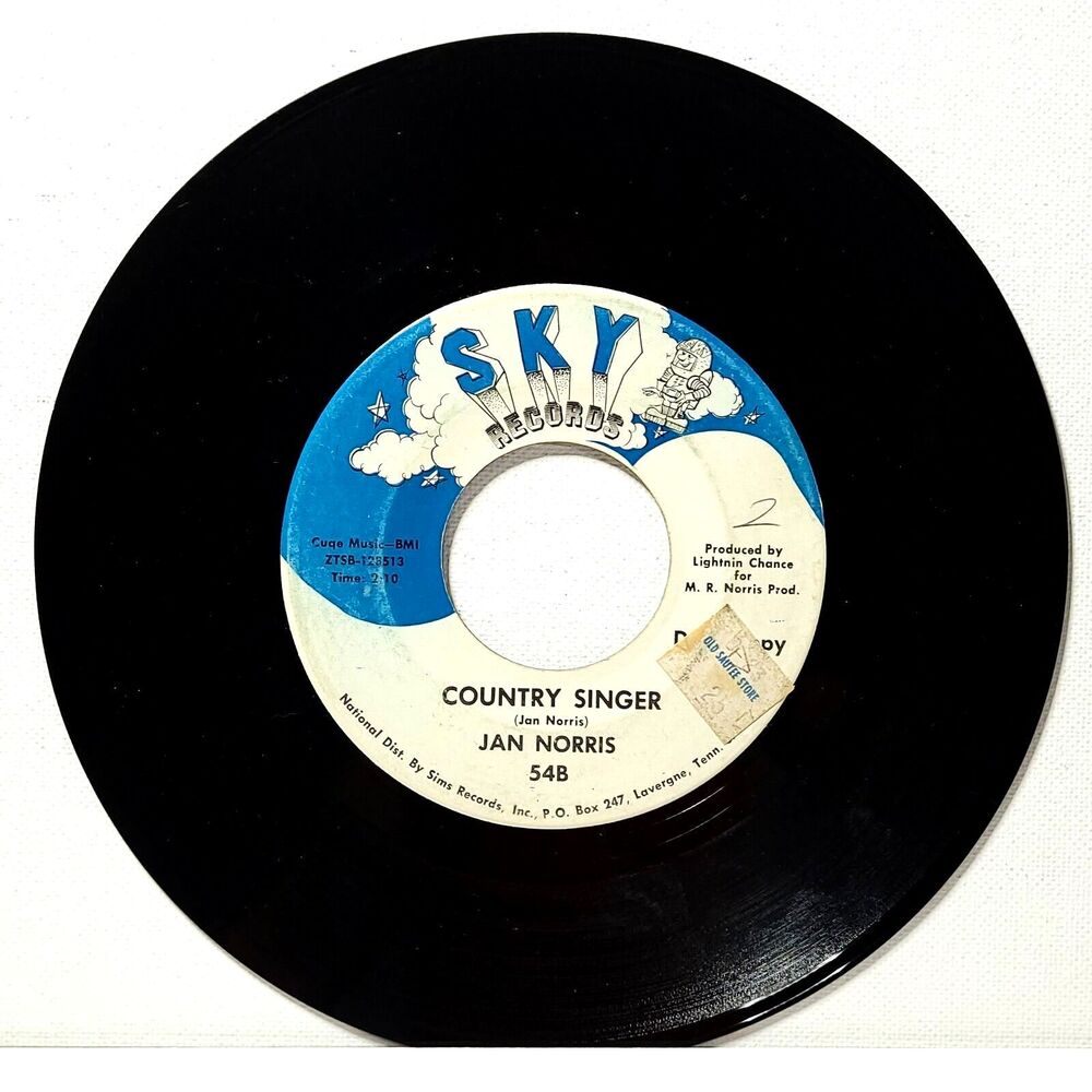 Jan Norris Promo 45 Three Brave Men / Country Singer on Sky VG Country - Picture 2 of 2