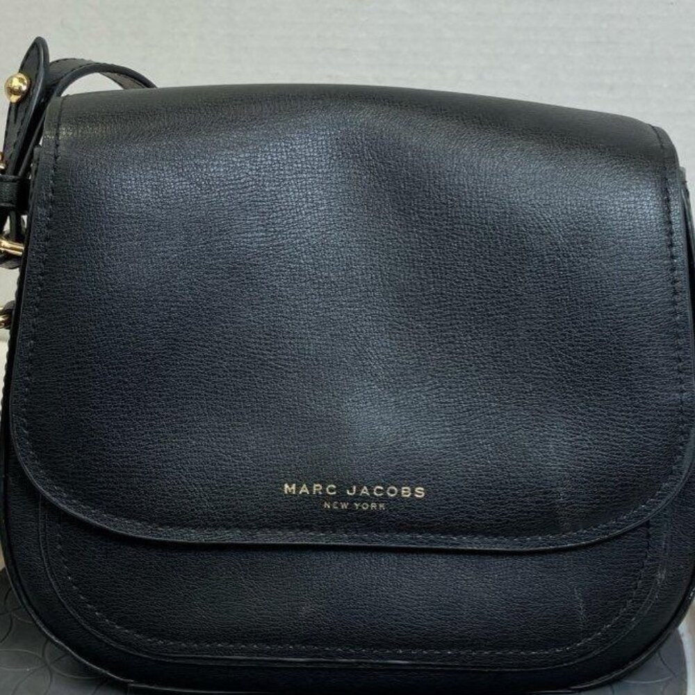 Marc Jacobs Leather  Mini Rider Crossbody Bag Black