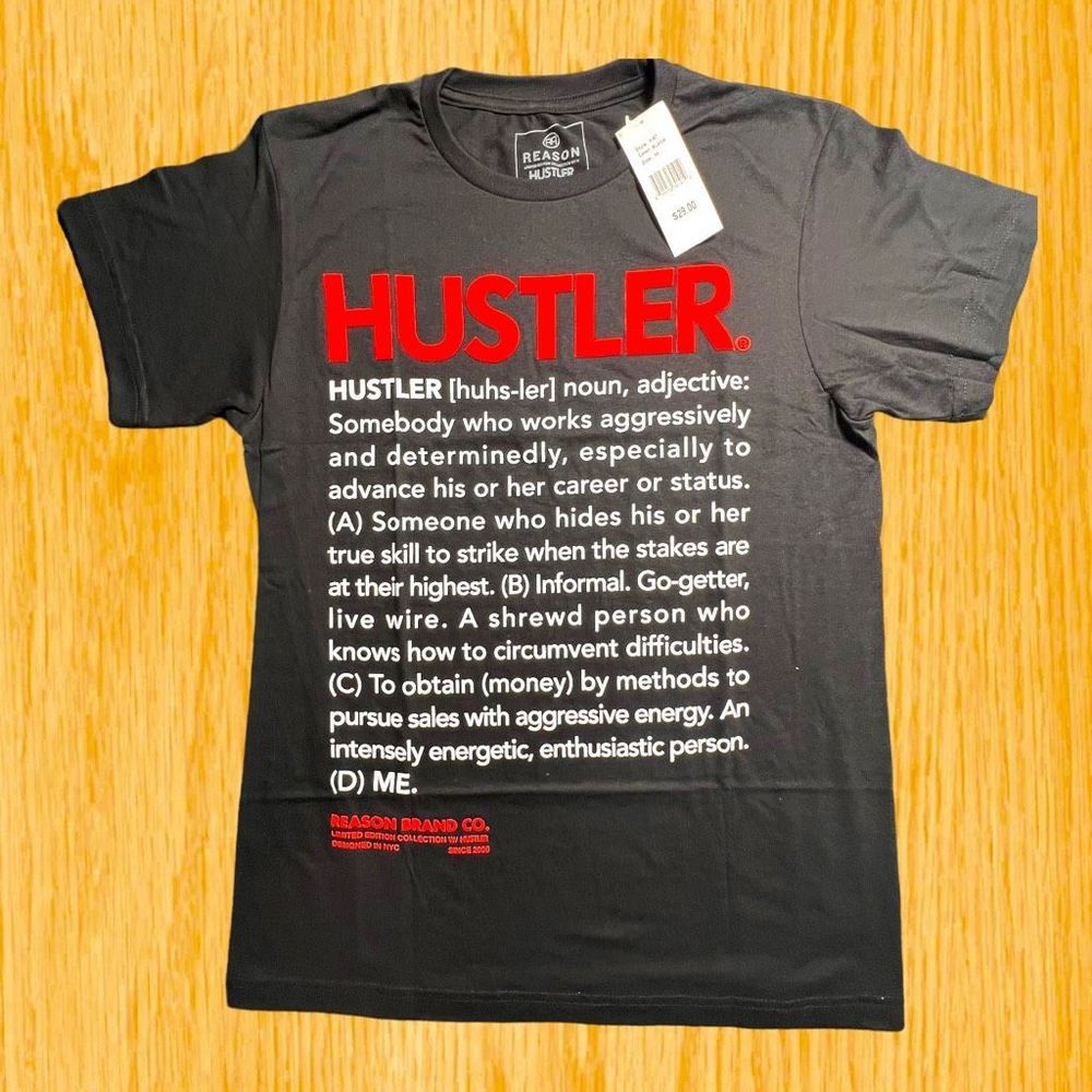 Official Hustler Definition HipHop Trap Designer Streetwear T-shirt Men’s M NWT