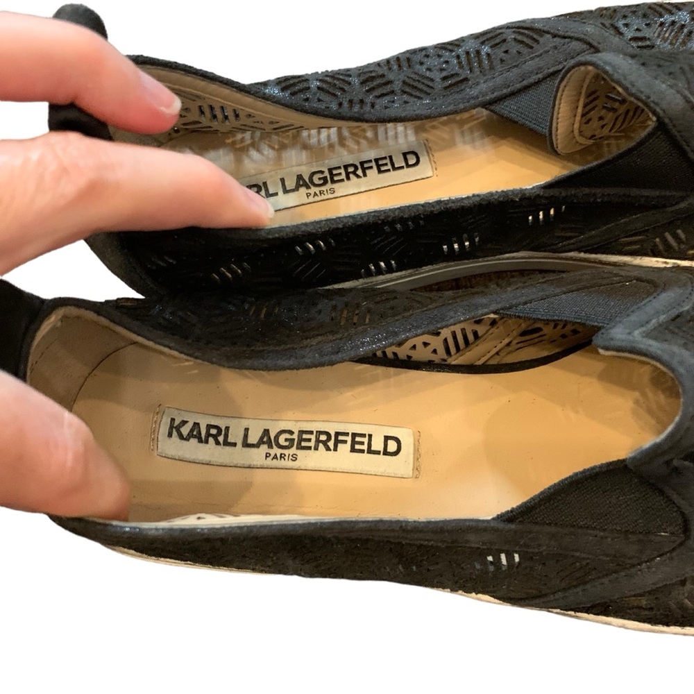 Karl Lagerfeld black laser cut loafers - Picture 6 of 9