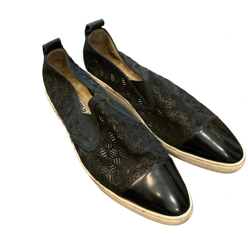 Karl Lagerfeld black laser cut loafers - Picture 3 of 9