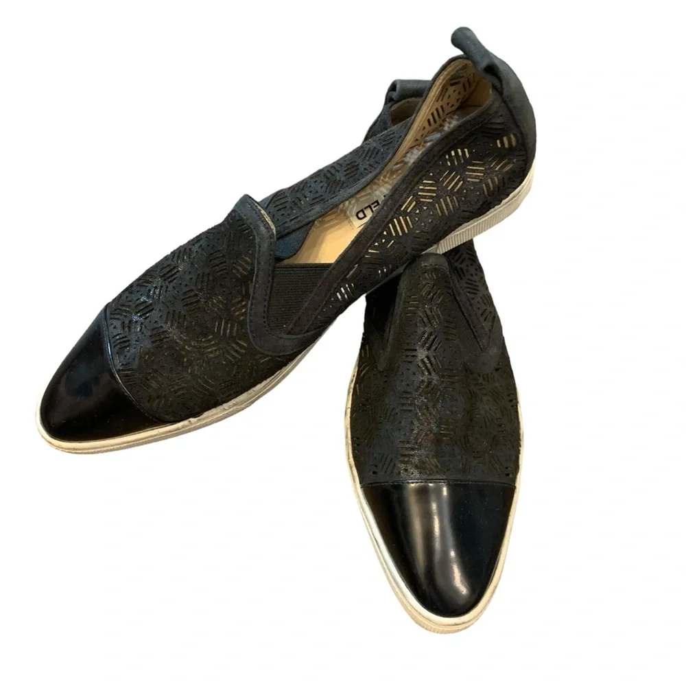 Karl Lagerfeld black laser cut loafers - Picture 1 of 9