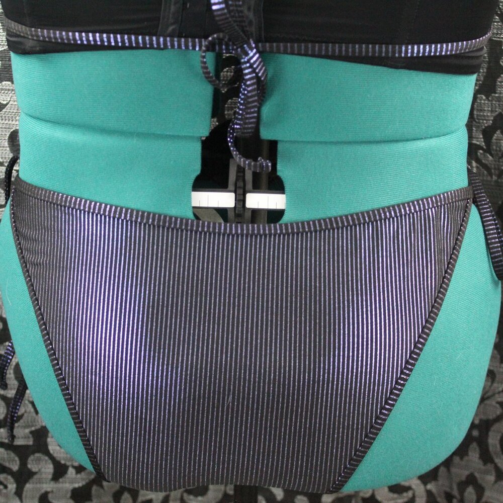 Purple Blue Metallic Striped Triangle Bikini Set - Picture 6 of 7