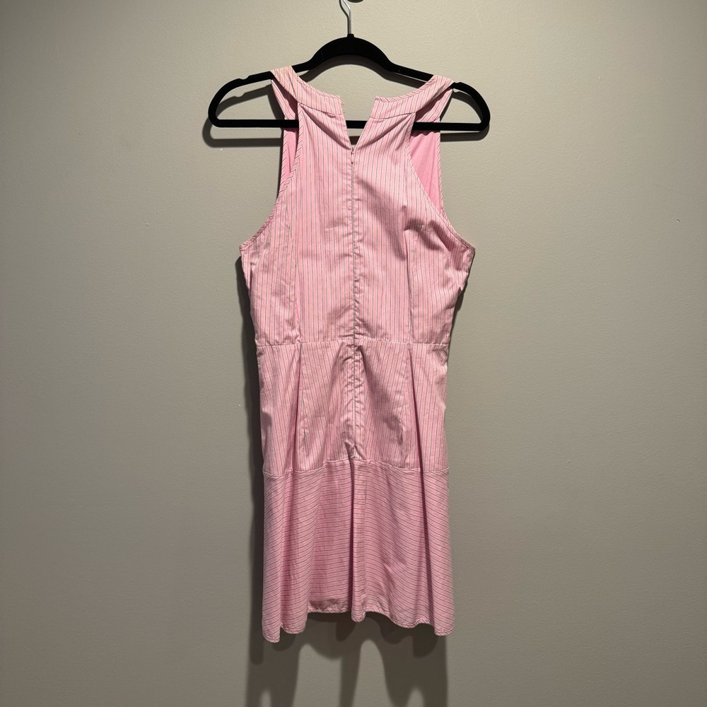 NWT Parker Pink Pinstripe Tie Front Dress - Picture 3 of 5