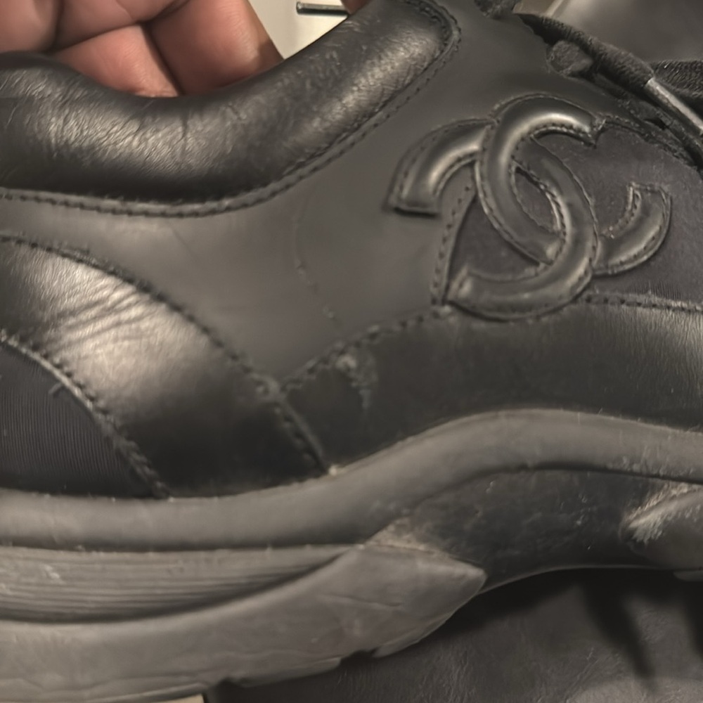 Chanel Tennis Shoes 39.5 Black - Picture 7 of 12
