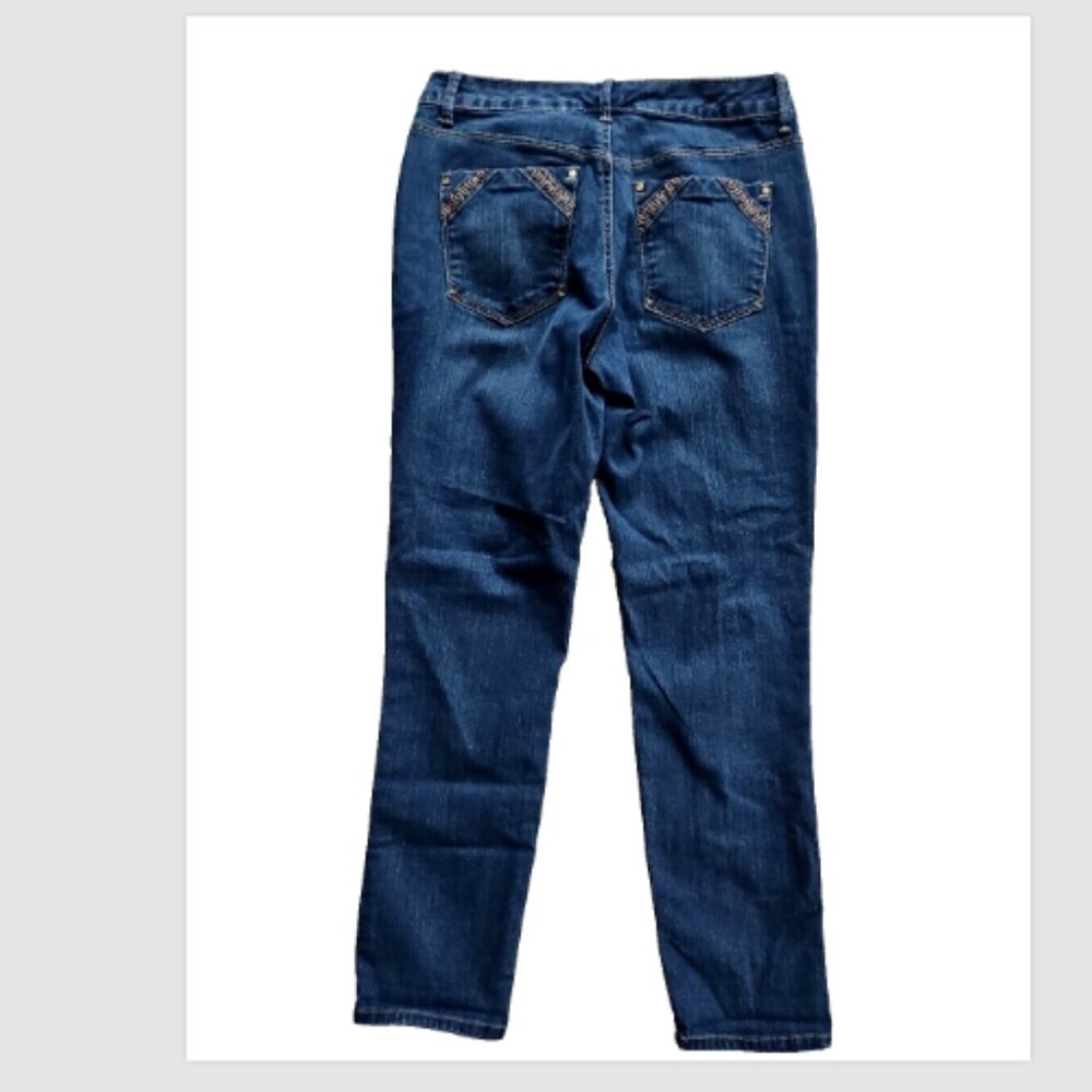 Gloria Vanderbilt Jeans Womens 4 Blue Denim Crop Slimming Effect Older Style  Si