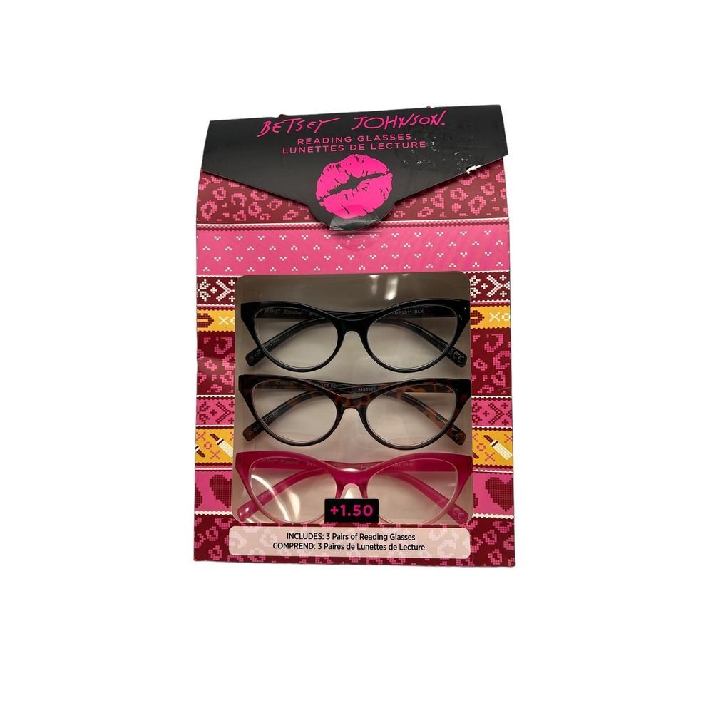 Betsey Johnson Reading Glass +1.50 3 Pair
