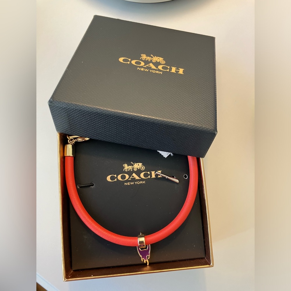 COACH Lucky Dice Rolled Leather Bracelet W/Box