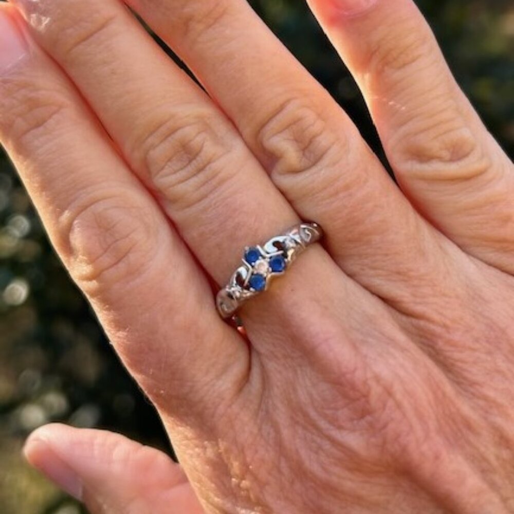 PURREEN 925 Silver Zelda Zora's Sapphire King of Red Lions RING