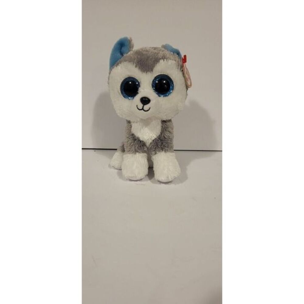 Ty Beanie Boos Slush Husky Grey Dog Puppy Plush with Hang Tags Glitter Eyes 2020