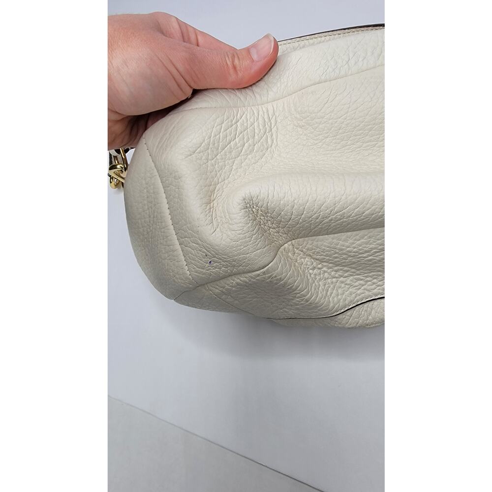 Coach Kristin Elevated Leather Sage Round Satchel in Parchment - Picture 14 of 16