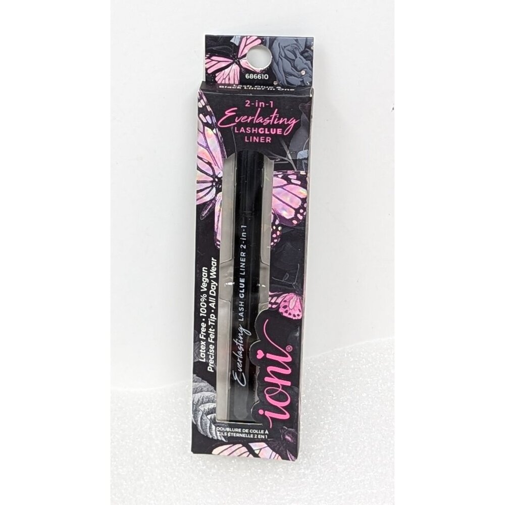 Ioni 2-In-1 Everlasting Lash Glue & Liner Vegan Paraben-Free Black Felt Tip
