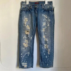 Vintage Forever 21 Rhinestones Capri Crop Ankle Low Rise Jeans 26