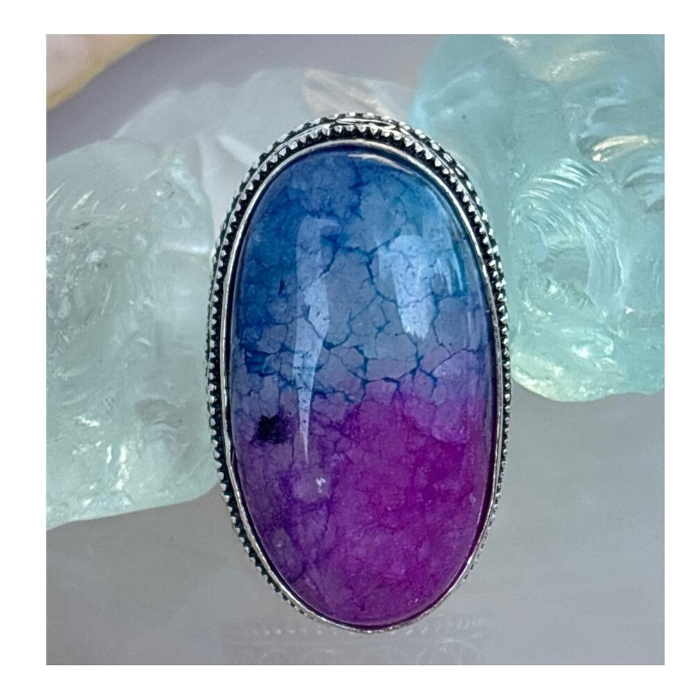 925 Sterling Rainbow Quartz Ring Size 7