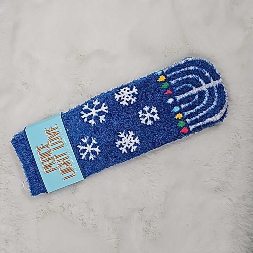 Bath and Body Works Shea-Infused Lounge Socks Peace Light Love Hanukkah