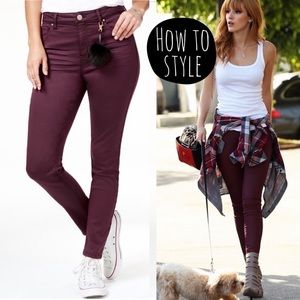 Tinseltown Burgundy Skinny Jeans