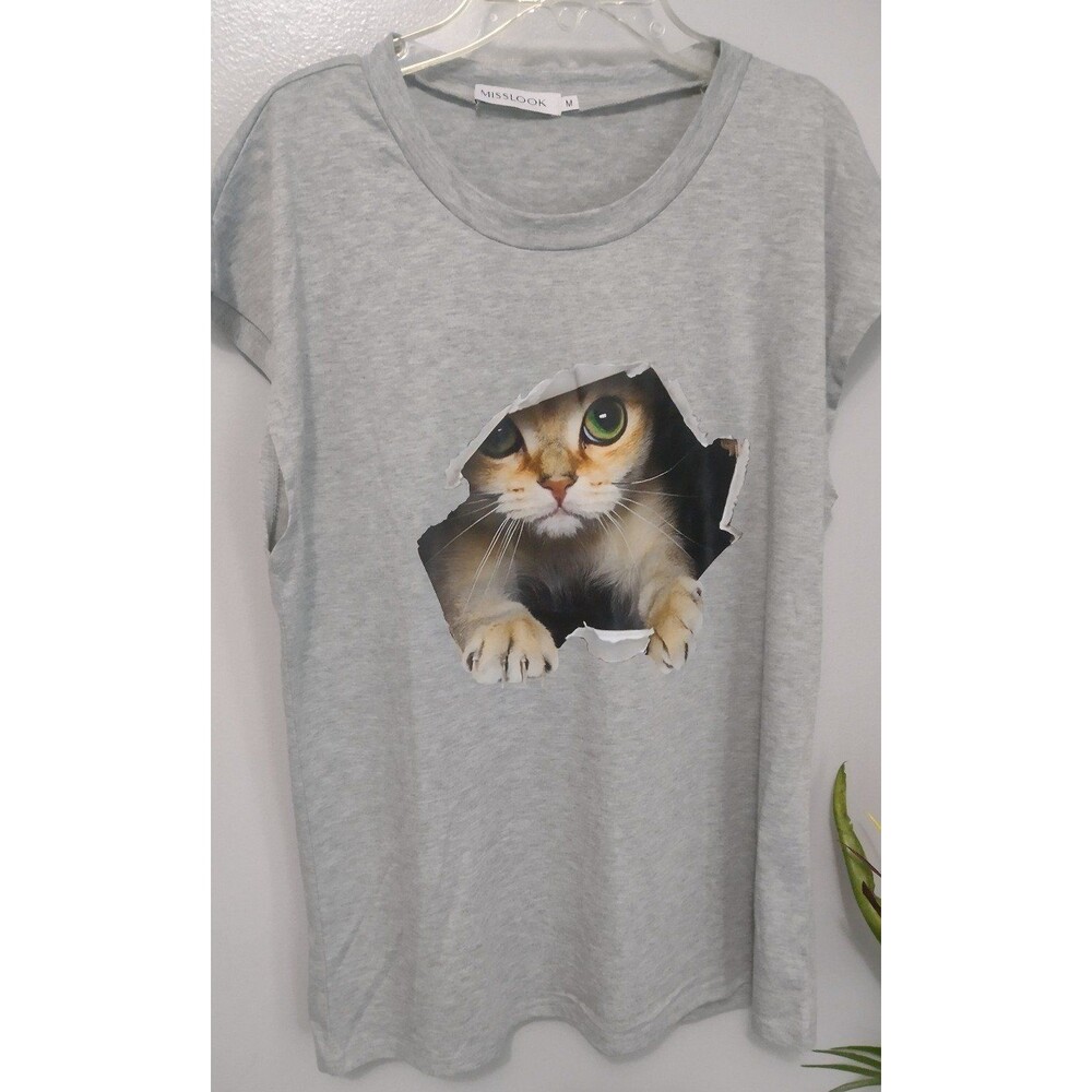 Miss Look Cat Sleeveless Tee Size M