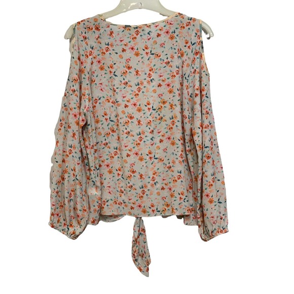 Amanda Uprichard Tops - Amanda Uprichard Women’s 100% Silk Cold Shoulder Front Tie Blouse Size Large
