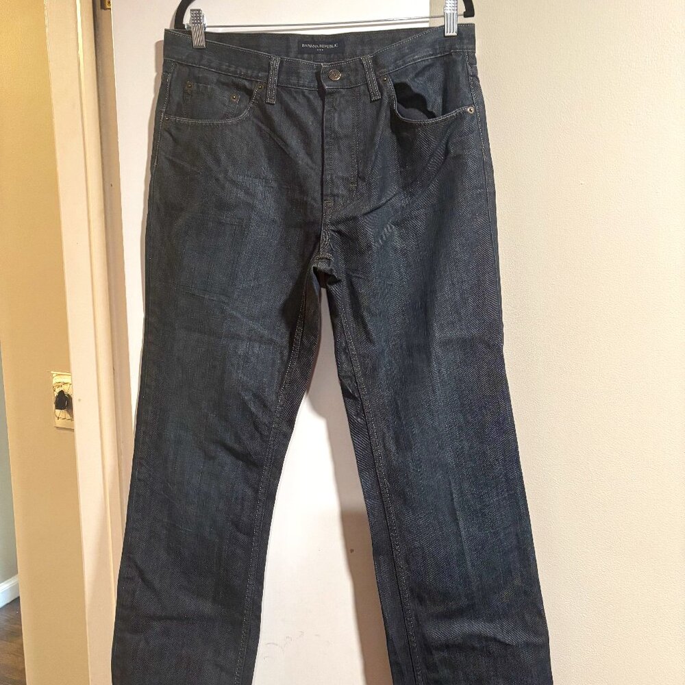 Banana Republic Blue denim straight fit jeans 34/34 Men's - Picture 2 of 12