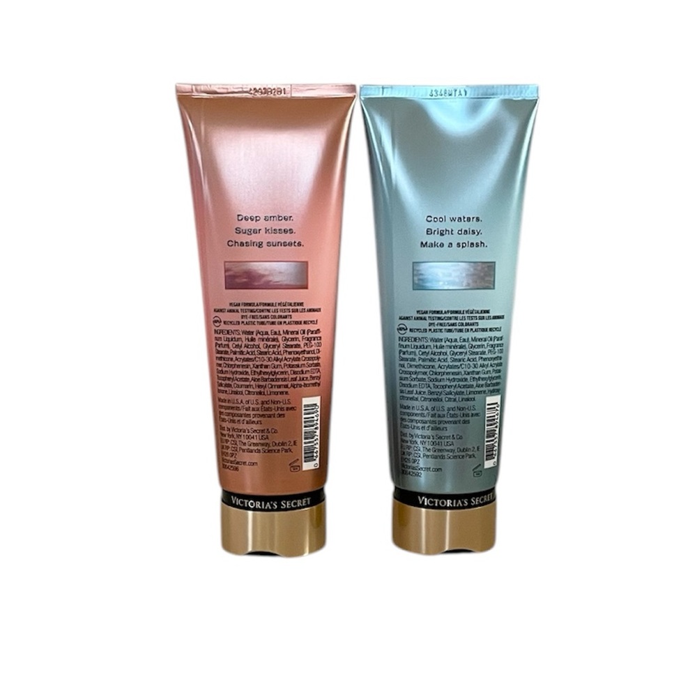 Victoria's Secret Amber Romance and Aqua Kiss Full Size Body Lotion Bundle Set - Picture 2 of 12
