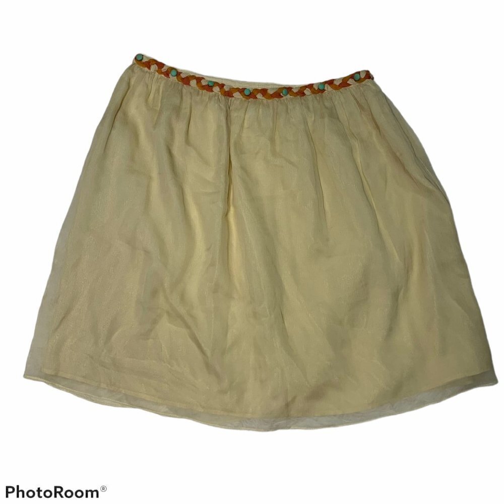 Anthropologie Lauren Moffatt 100% Silk Midi Skirt