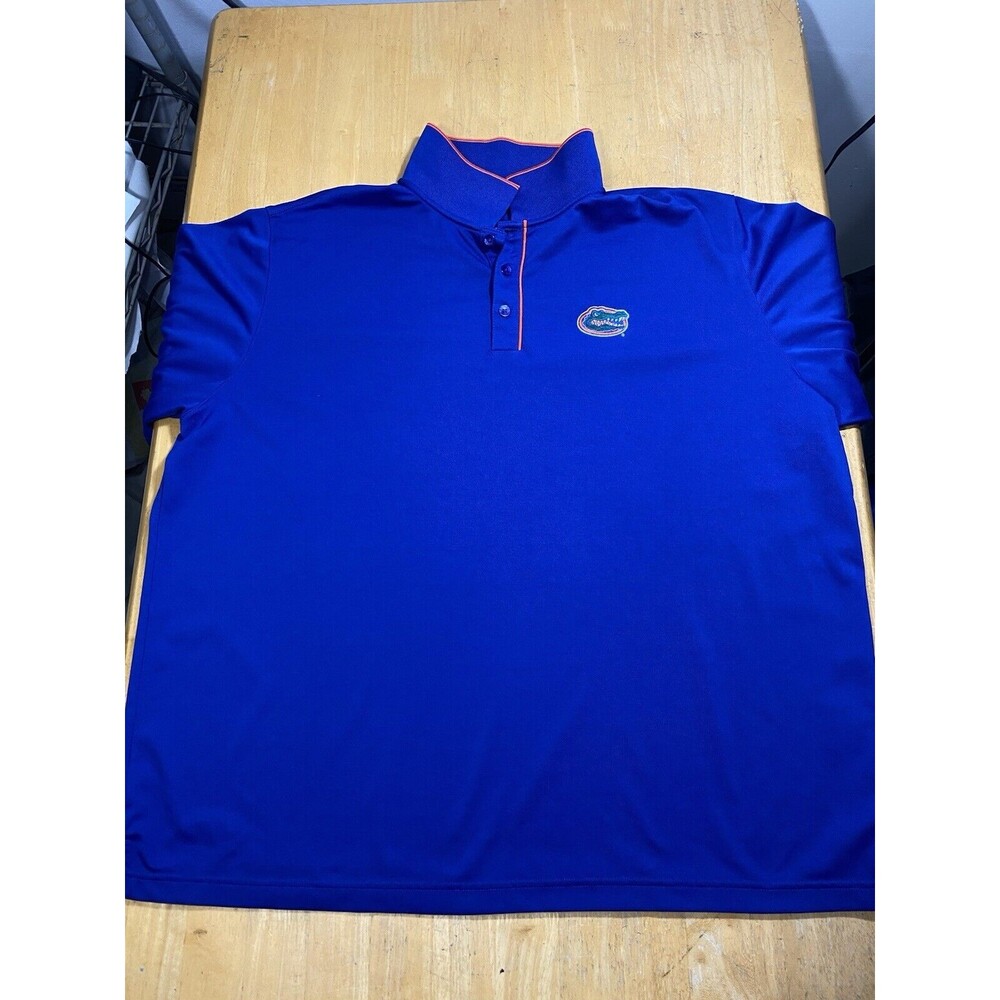 NCAA Florida Gators Antigua Button Polo Shirt Men XXL Blue Orange Trim 28pit2pit
