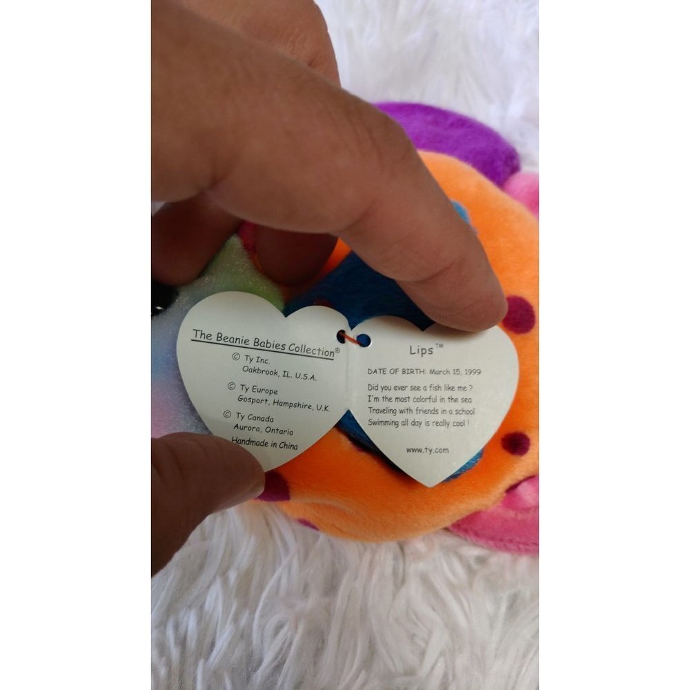 Ty Beanie Baby LIPS-1999 with ERRORS - Picture 2 of 6