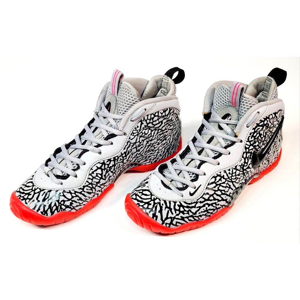 Nike Foamposite Pro GS Size (5Y) Pink Elephant Print Grey Black 644792-002 - Picture 2 of 9