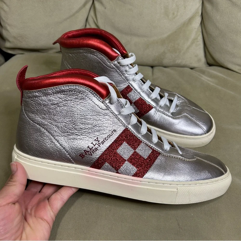 BALLY vita Parcours high top trainer sneakers 8.5 - Picture 1 of 13