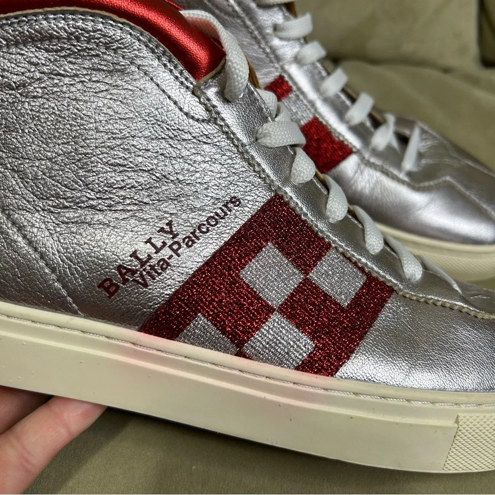 BALLY vita Parcours high top trainer sneakers 8.5 - Picture 2 of 13