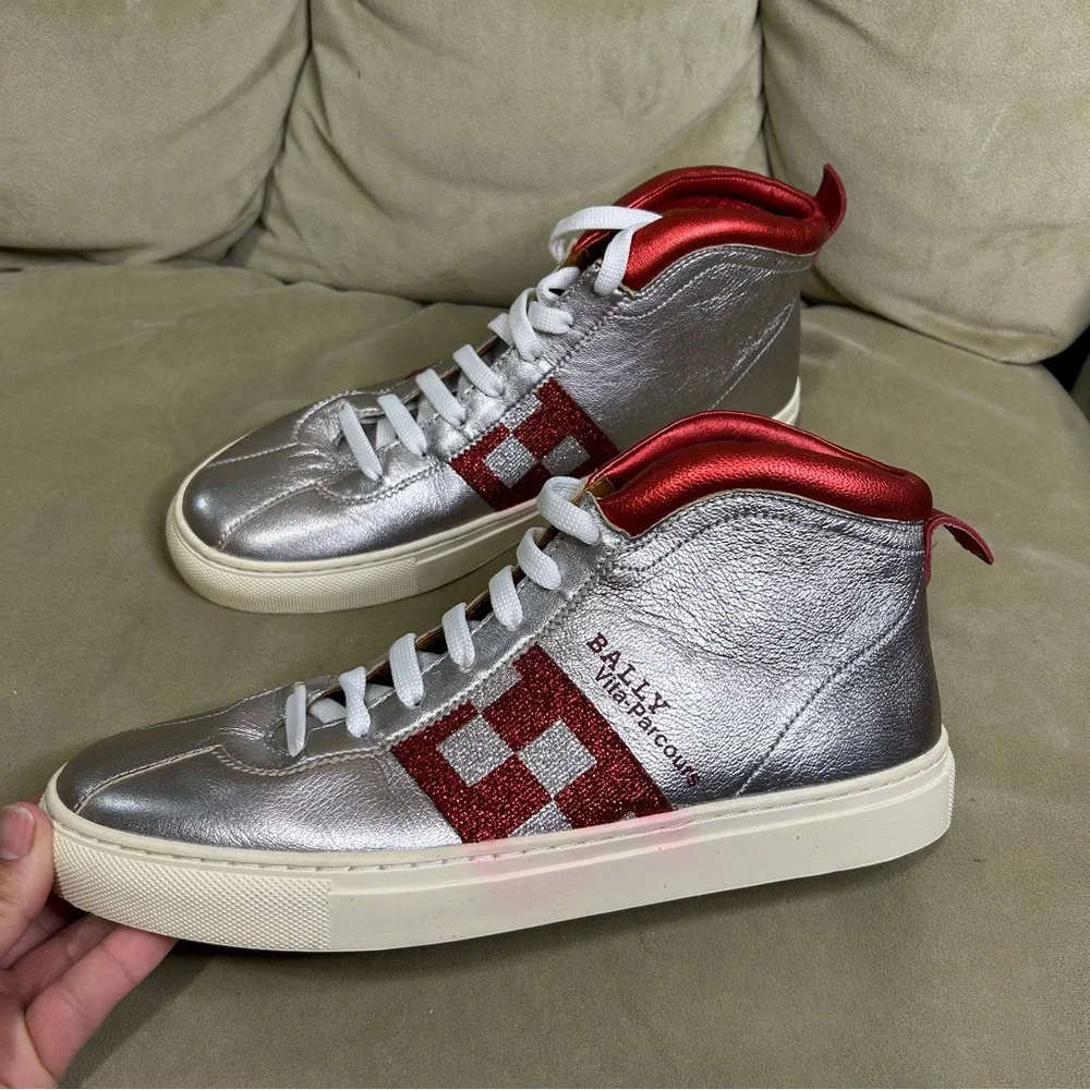 BALLY vita Parcours high top trainer sneakers 8.5 - Picture 4 of 13