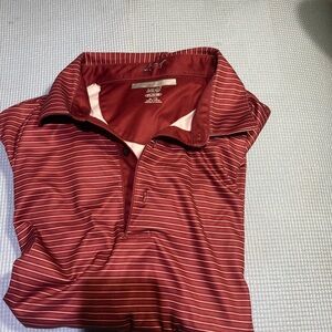 Greg Norman red striped golf polo extra large shirt