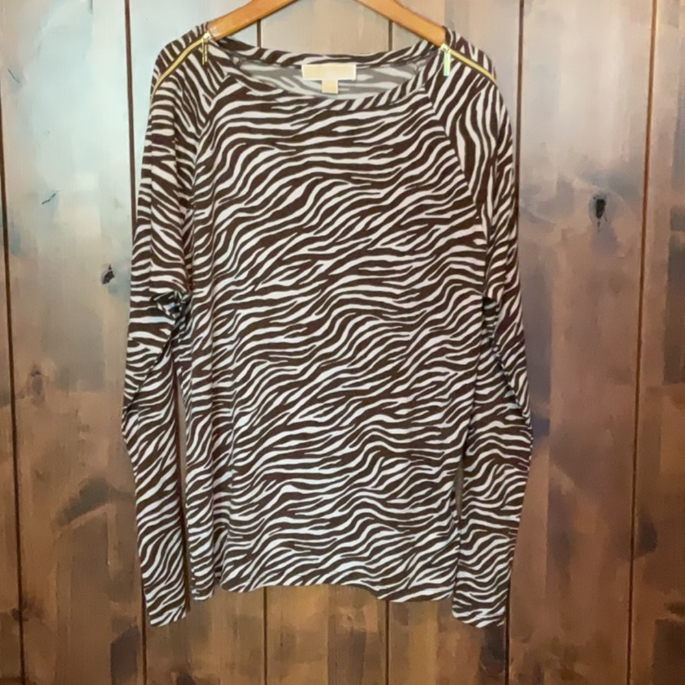 MICHAEL Michael Kors Zebra Print Long Sleeve Shirt
