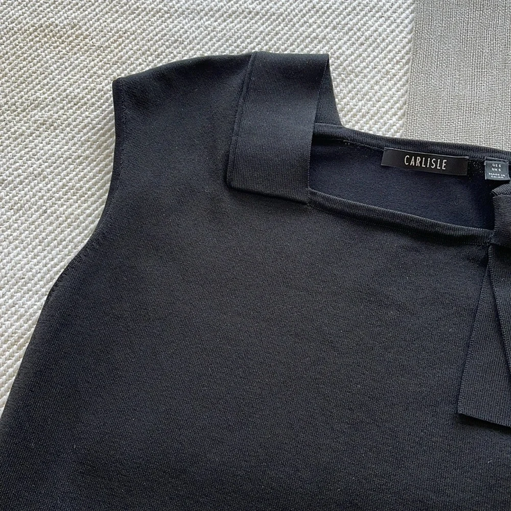 Black Carlisle tank sweater with side bow size small - Picture 5 of 9