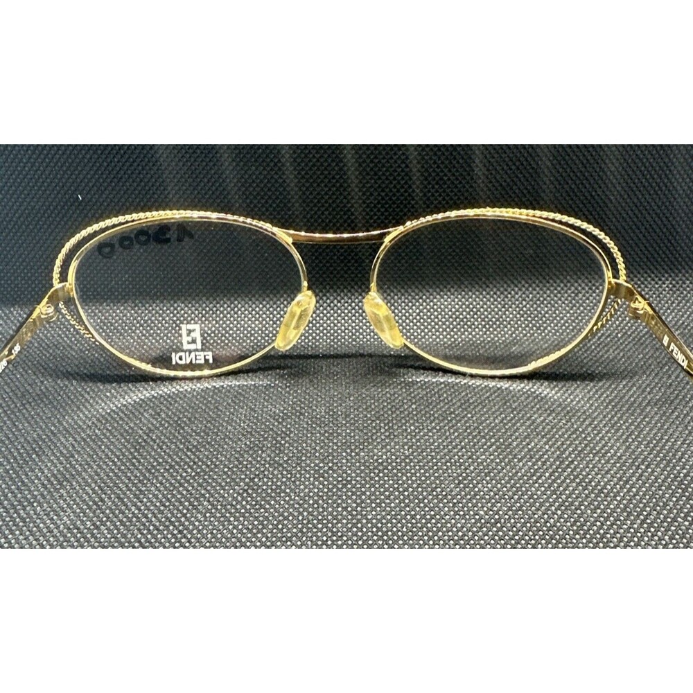 Vintage FENDI 80's Designer Gold Monogram Eyeglass Frame Mod FV 173 DEMO LENSES - Picture 8 of 15
