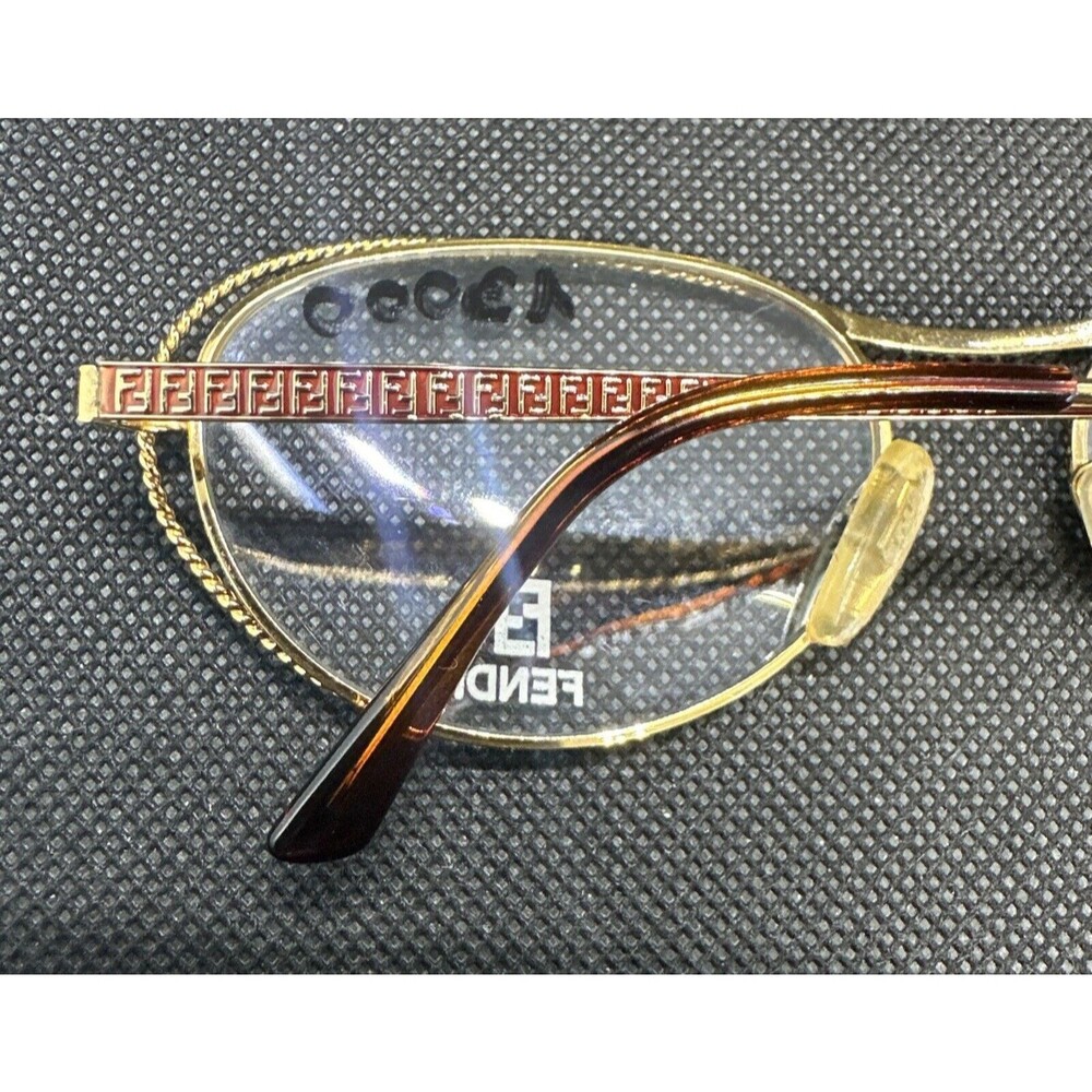 Vintage FENDI 80's Designer Gold Monogram Eyeglass Frame Mod FV 173 DEMO LENSES - Picture 11 of 15