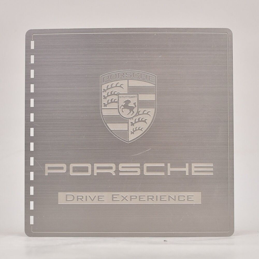 8 x 8 PORSCHE EXPERIENCE METAL PLAQUE GARAGE DECOR MAN CAVE SIGN FROM A BOOKLET