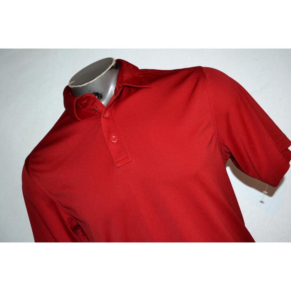 25541 Callaway Golf Polo Shirt Red Polyester Size Medium Mens
